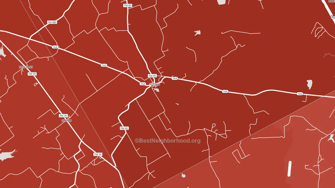 Donie, TX block-group political-lean map