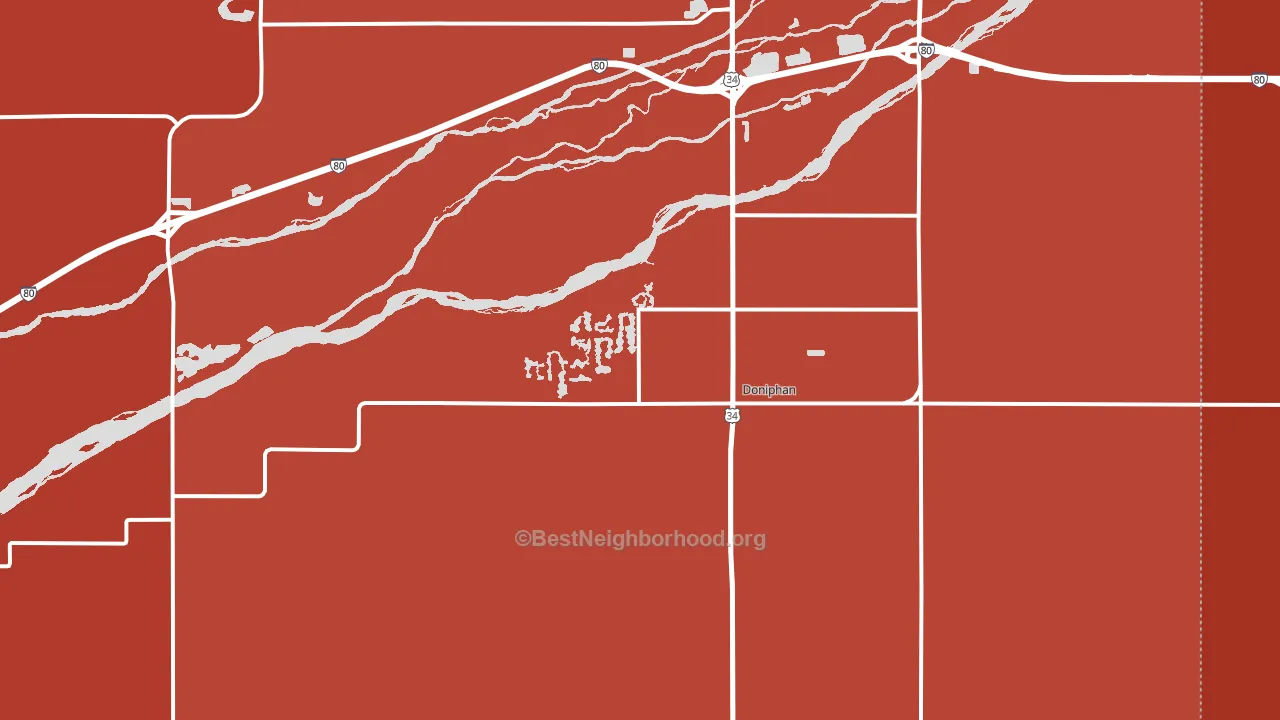 Doniphan, NE block-group political-lean map
