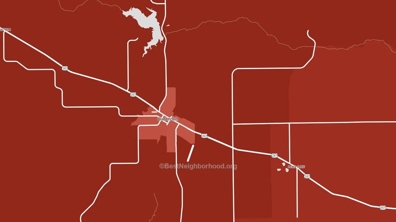 Donley County, TX block-group political-lean map