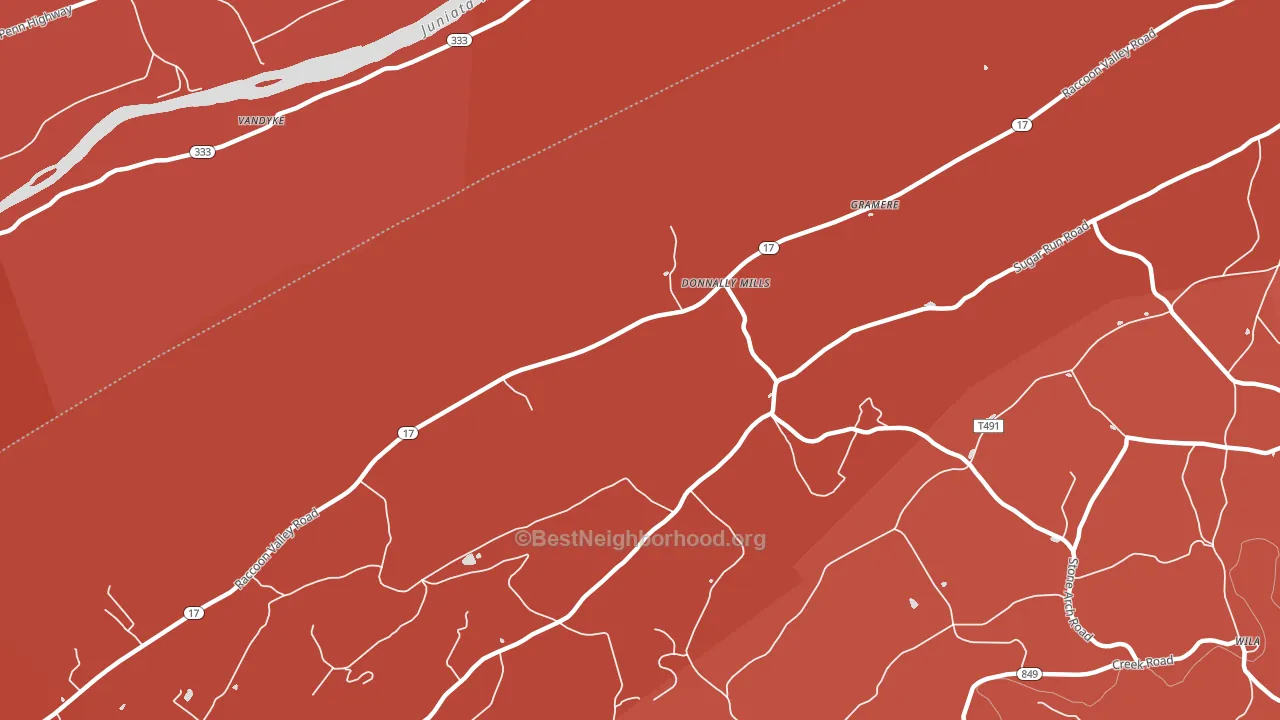 Donnally Mills, PA block-group political-lean map
