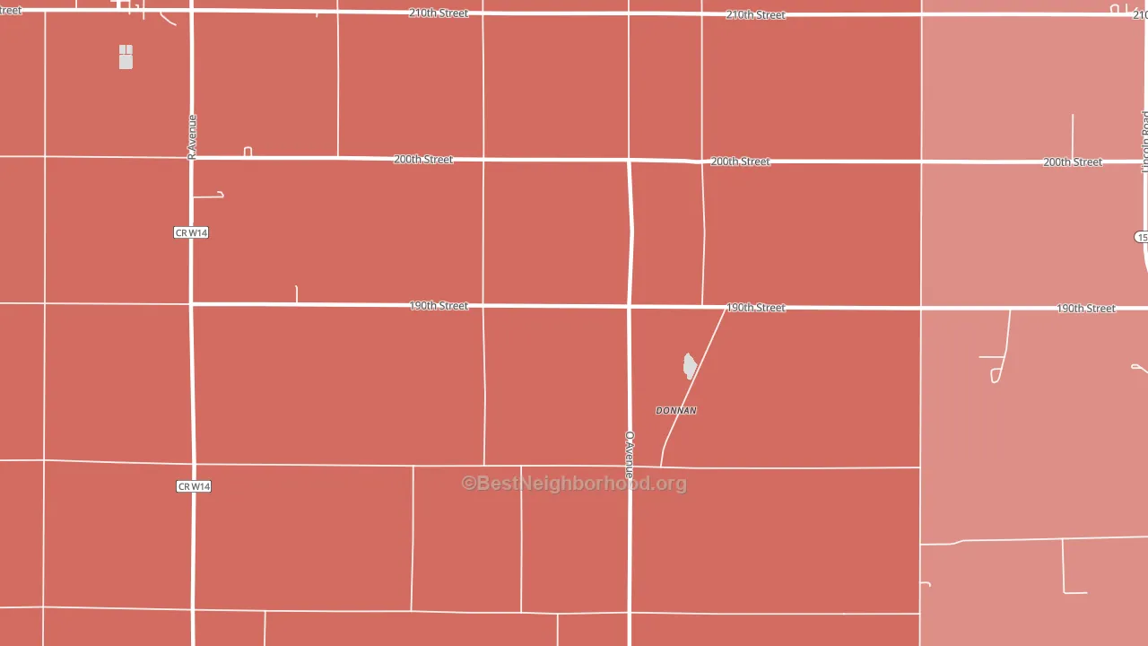 Donnan, IA block-group political-lean map