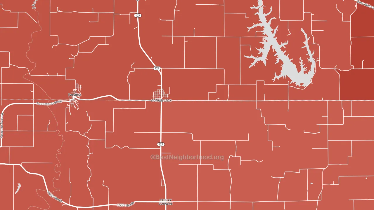 Donnellson, IL block-group political-lean map