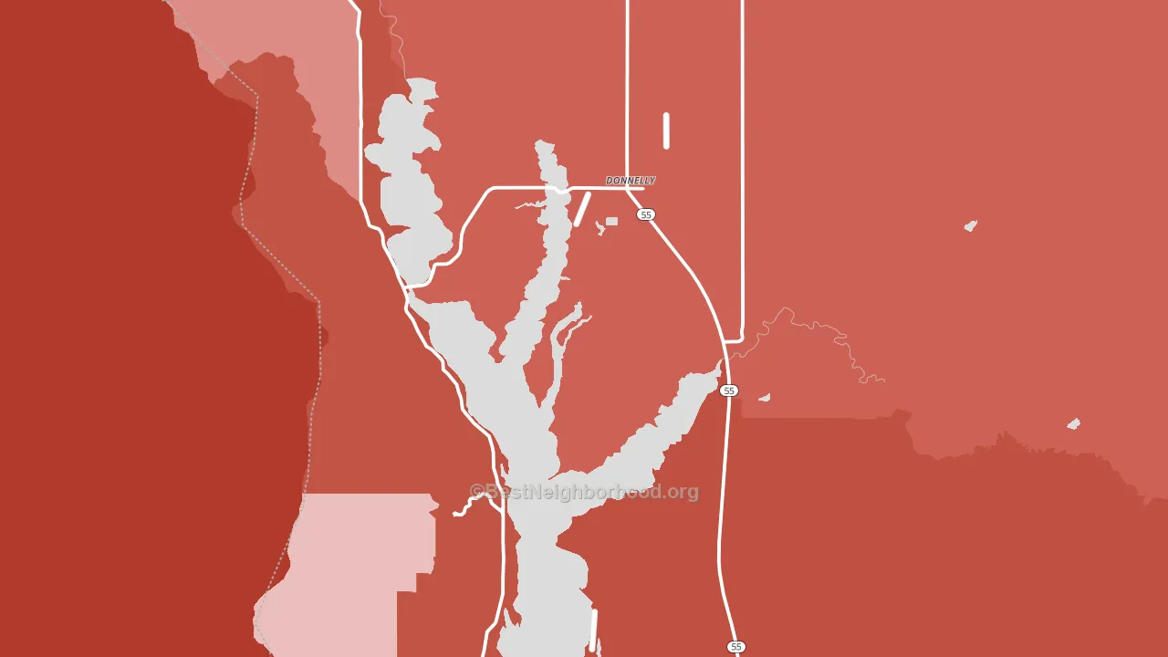 Donnelly, ID block-group political-lean map