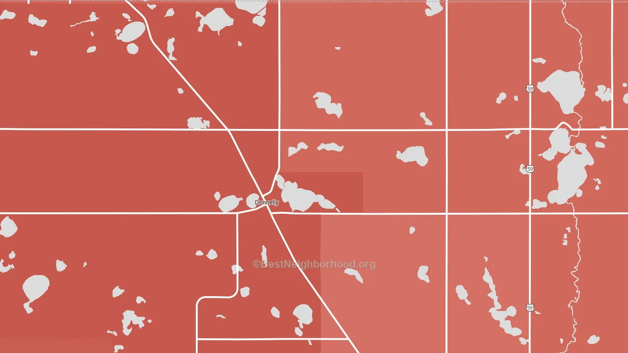 Donnelly, MN block-group political-lean map