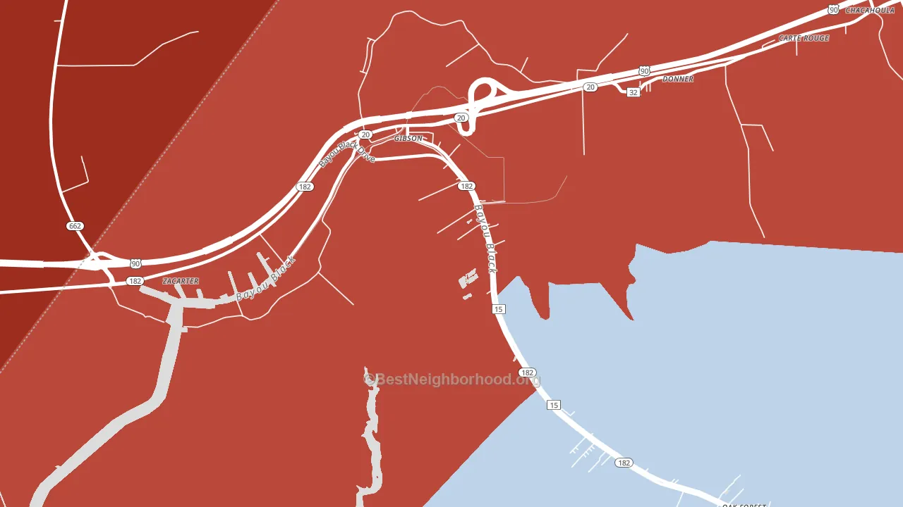 Donner, LA block-group political-lean map
