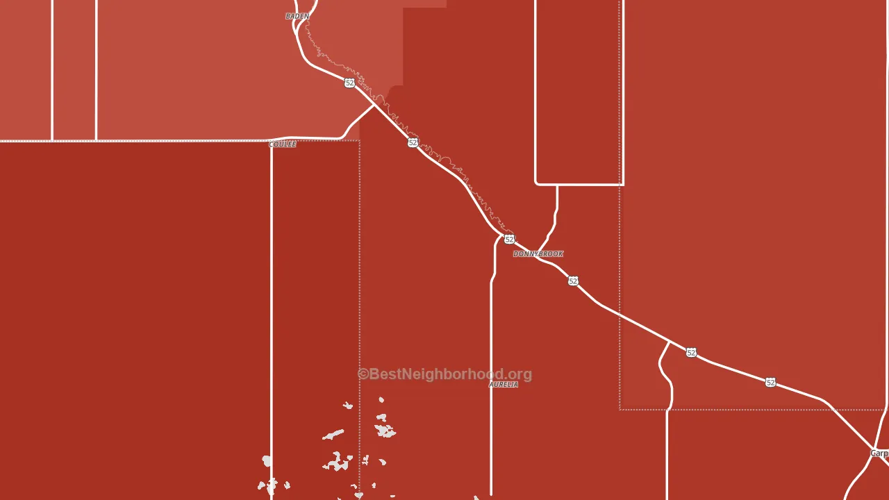 Donnybrook, ND block-group political-lean map