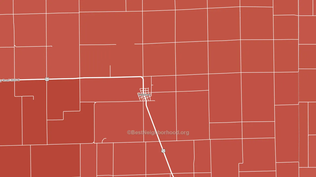Donovan, IL block-group political-lean map