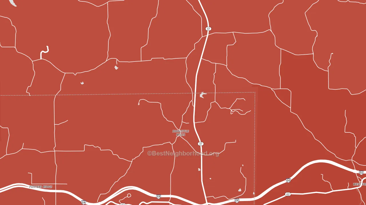 Doolittle Mills, IN block-group political-lean map