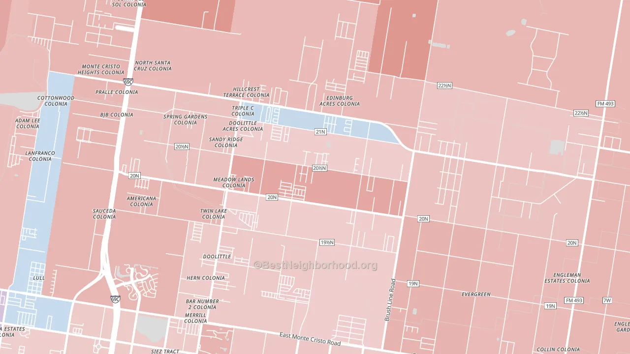 Doolittle, TX block-group political-lean map