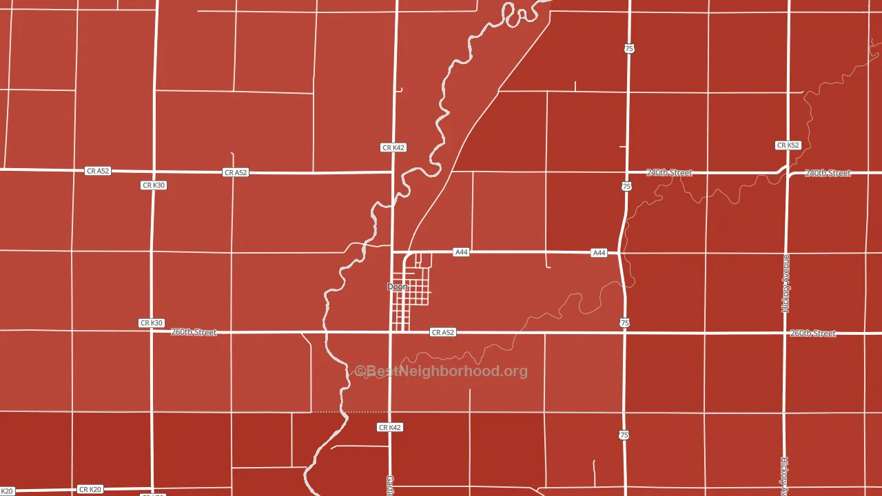 Doon, IA block-group political-lean map