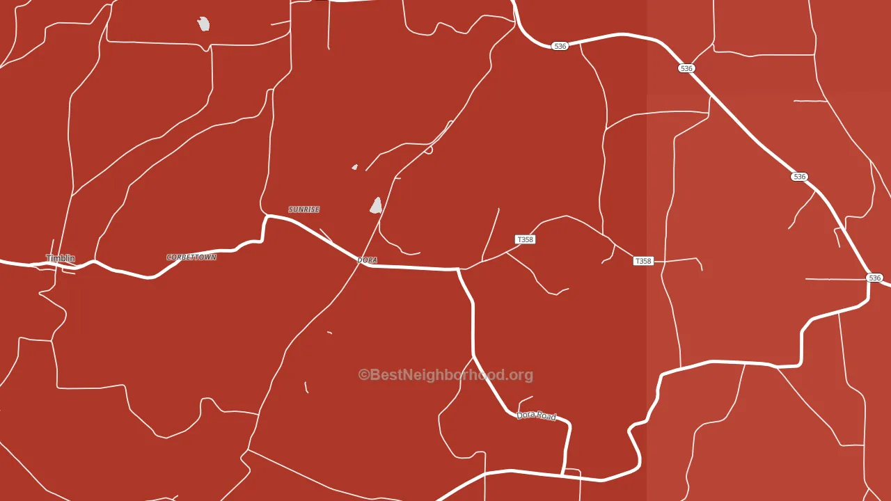Dora, PA block-group political-lean map