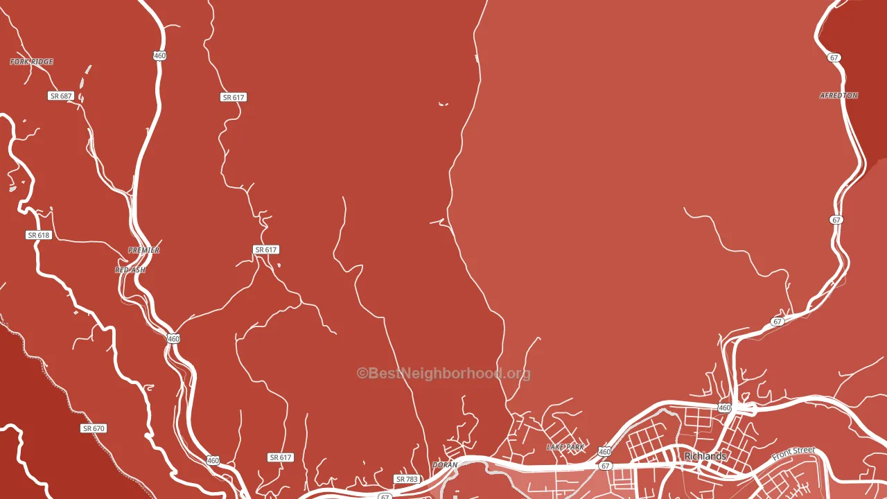 Doran, VA block-group political-lean map