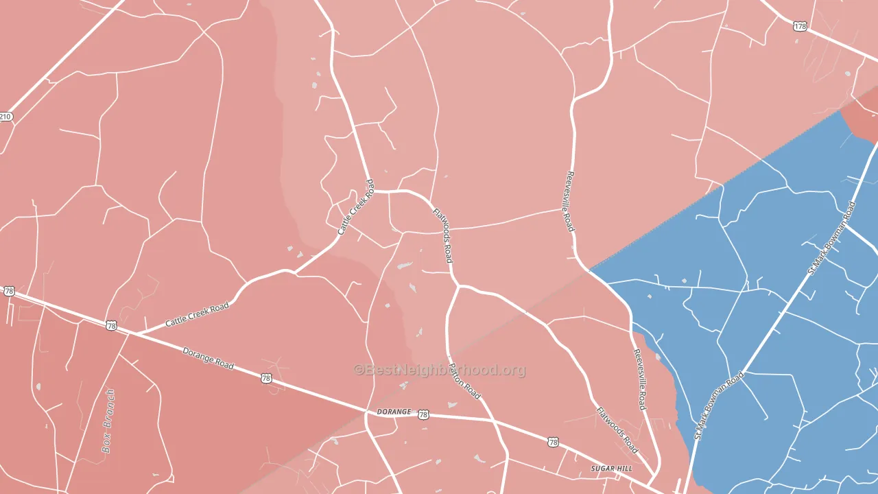 Dorange, SC block-group political-lean map