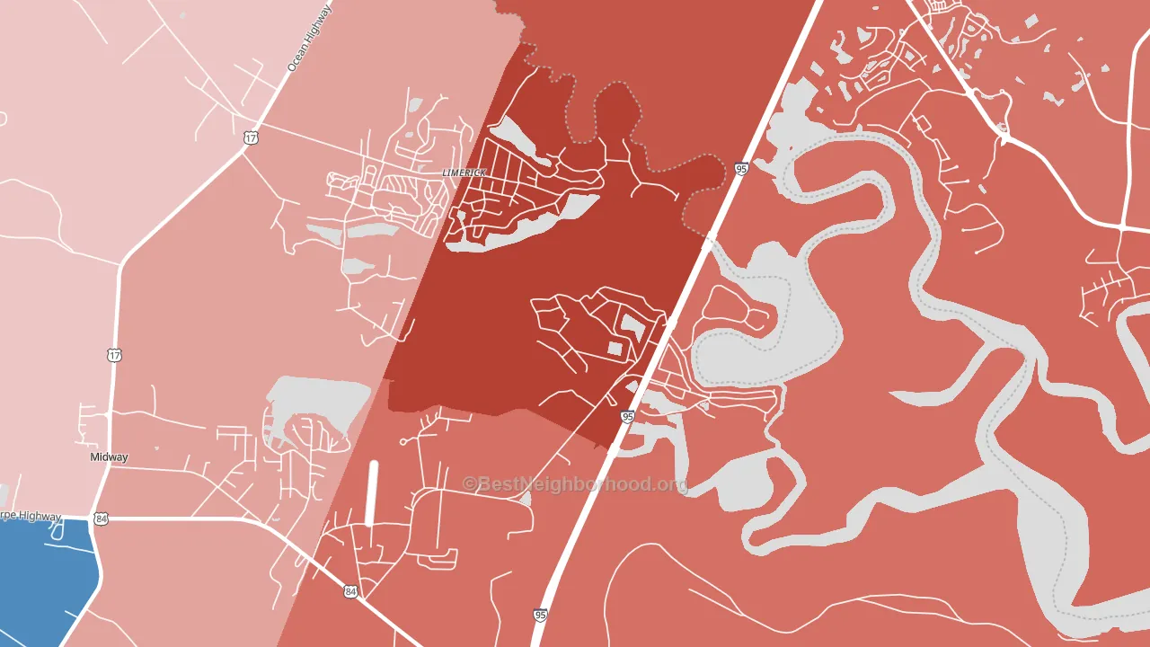Dorchester, GA block-group political-lean map