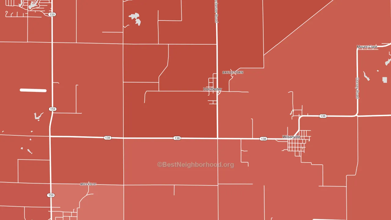 Dorchester, IL block-group political-lean map