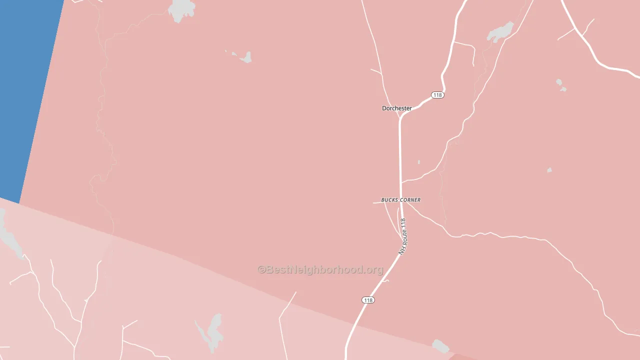 Dorchester, NH block-group political-lean map
