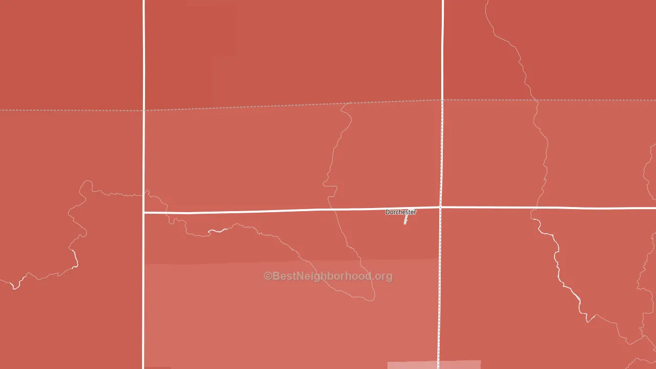 Dorchester, WI block-group political-lean map