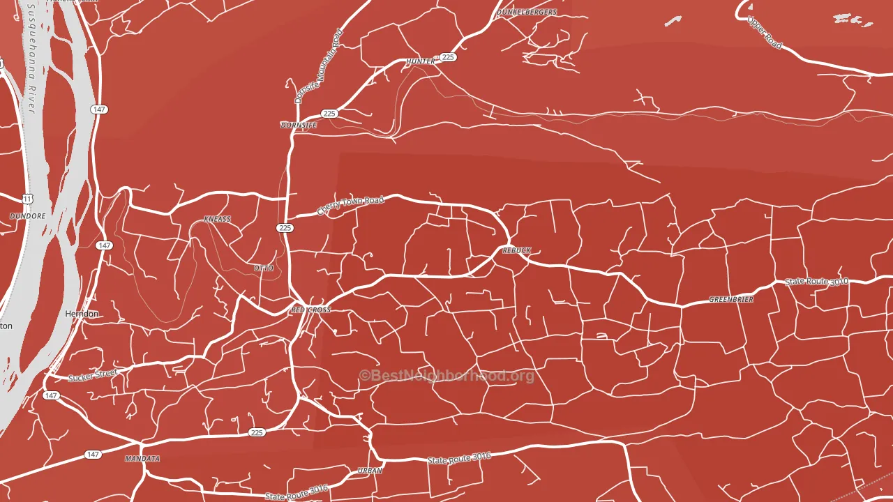 Dornsife, PA block-group political-lean map