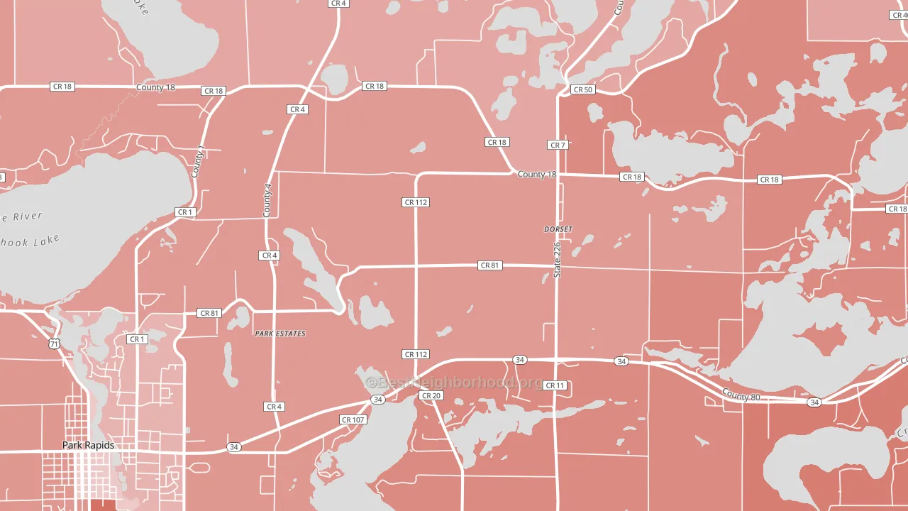 Dorset, MN block-group political-lean map
