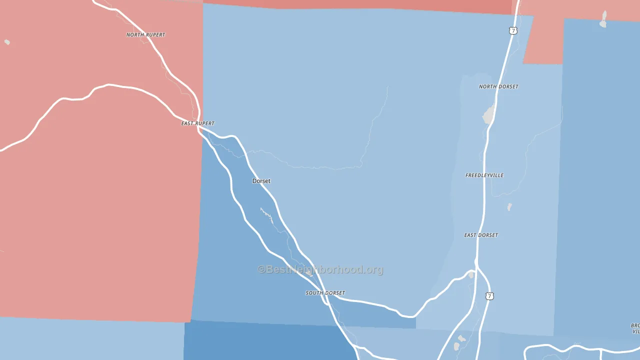 Dorset, VT block-group political-lean map