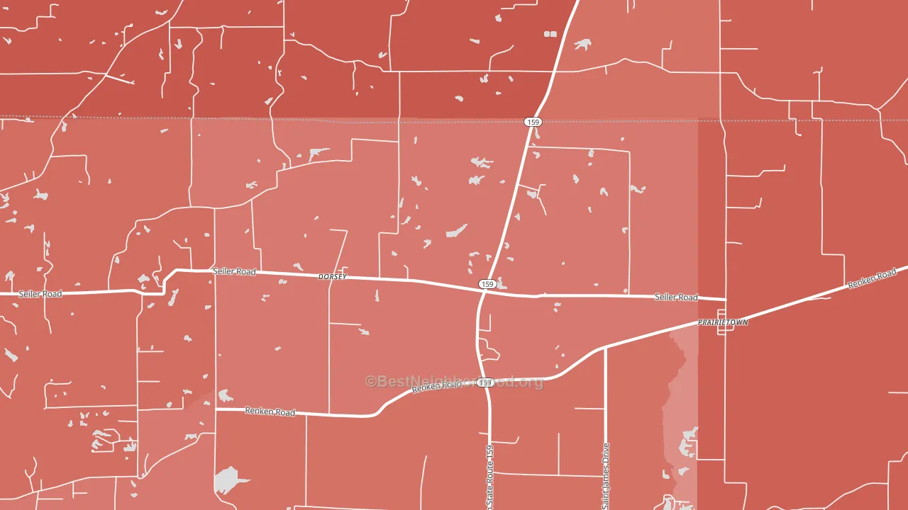 Dorsey, IL block-group political-lean map