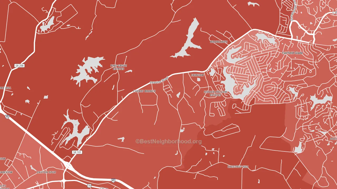 Dorton, TN block-group political-lean map