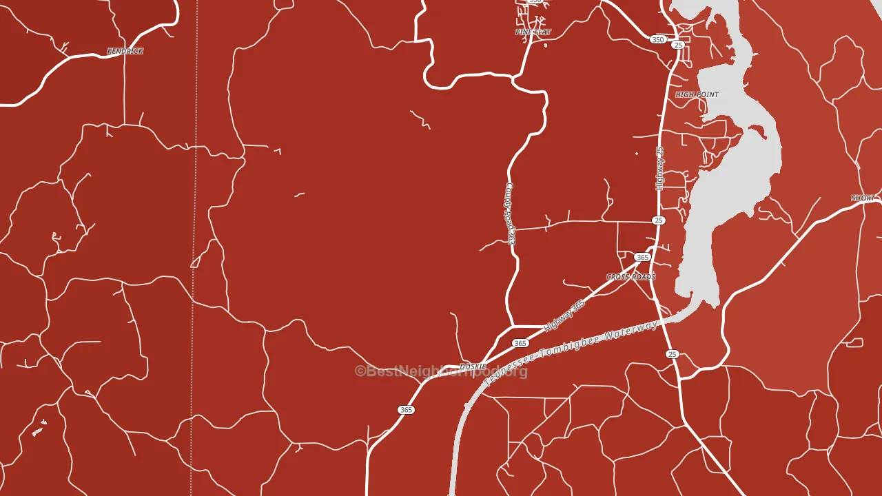 Doskie, MS block-group political-lean map