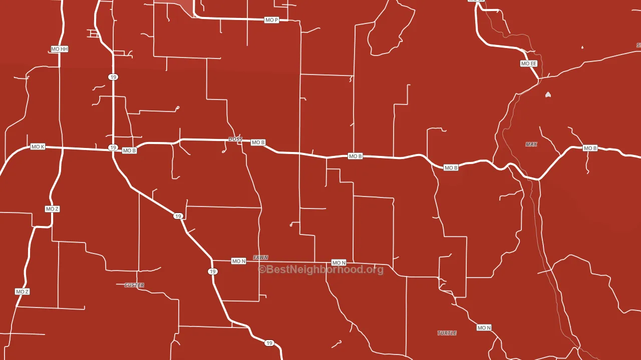 Doss, MO block-group political-lean map