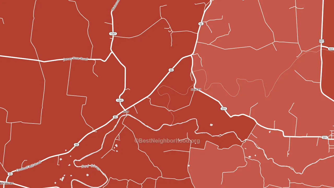 Dot, KY block-group political-lean map