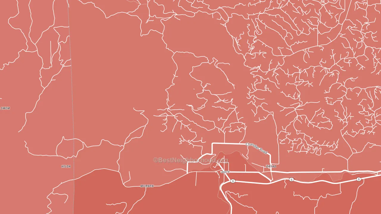 Doty, WA block-group political-lean map