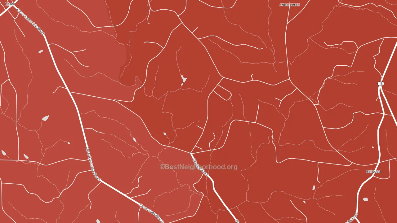 Double Shoals, NC block-group political-lean map