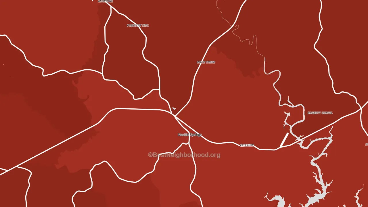 Double Springs, AL block-group political-lean map