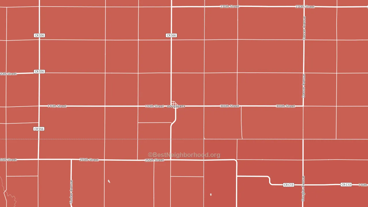 Dougherty, IA block-group political-lean map