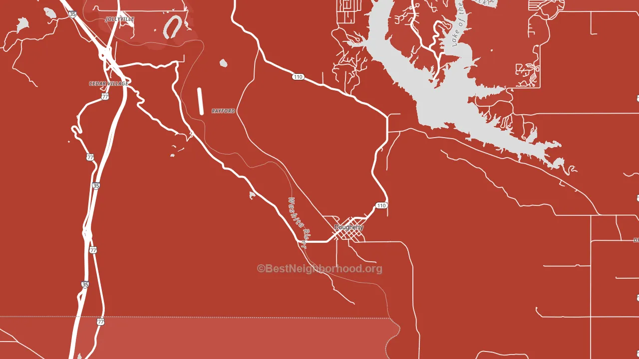 Dougherty, OK block-group political-lean map