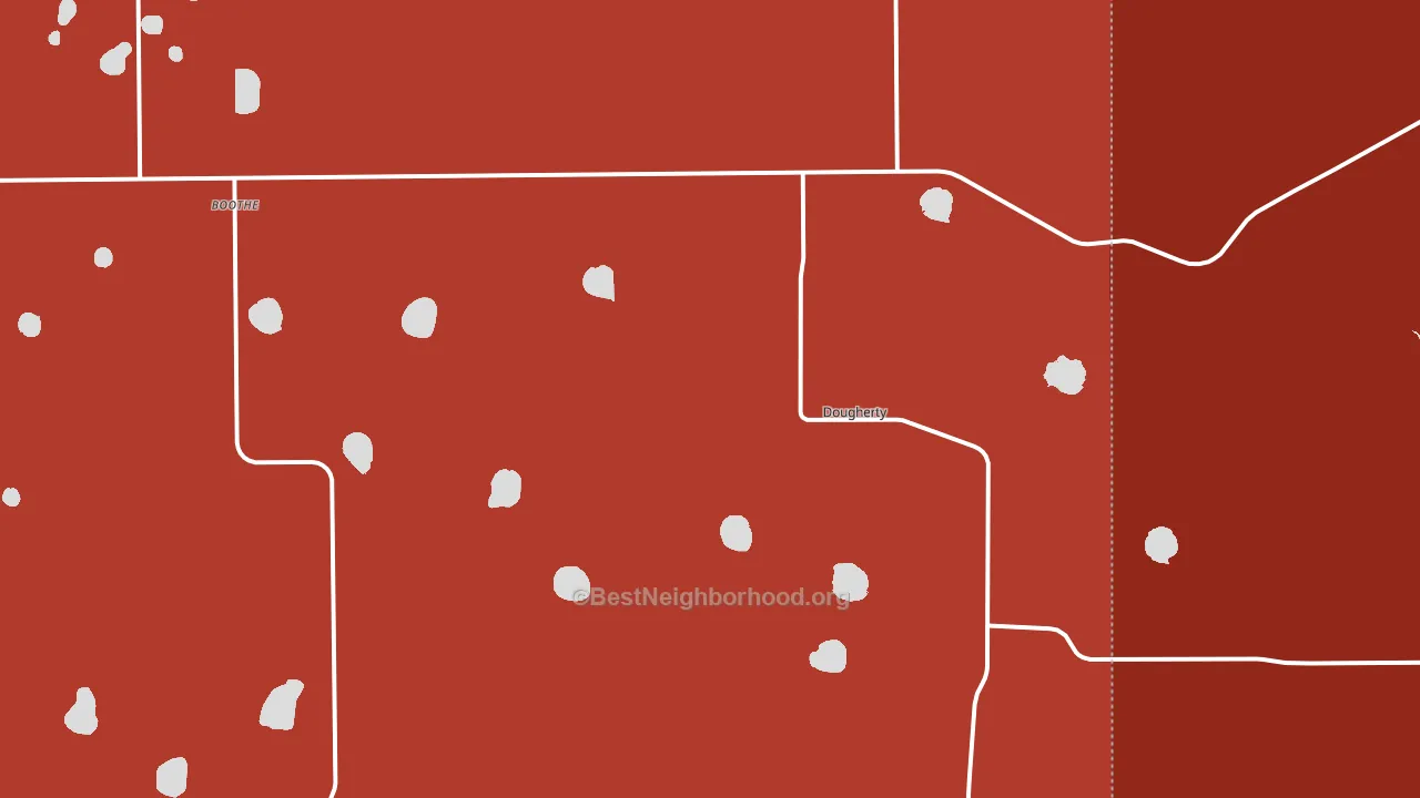 Dougherty, TX block-group political-lean map