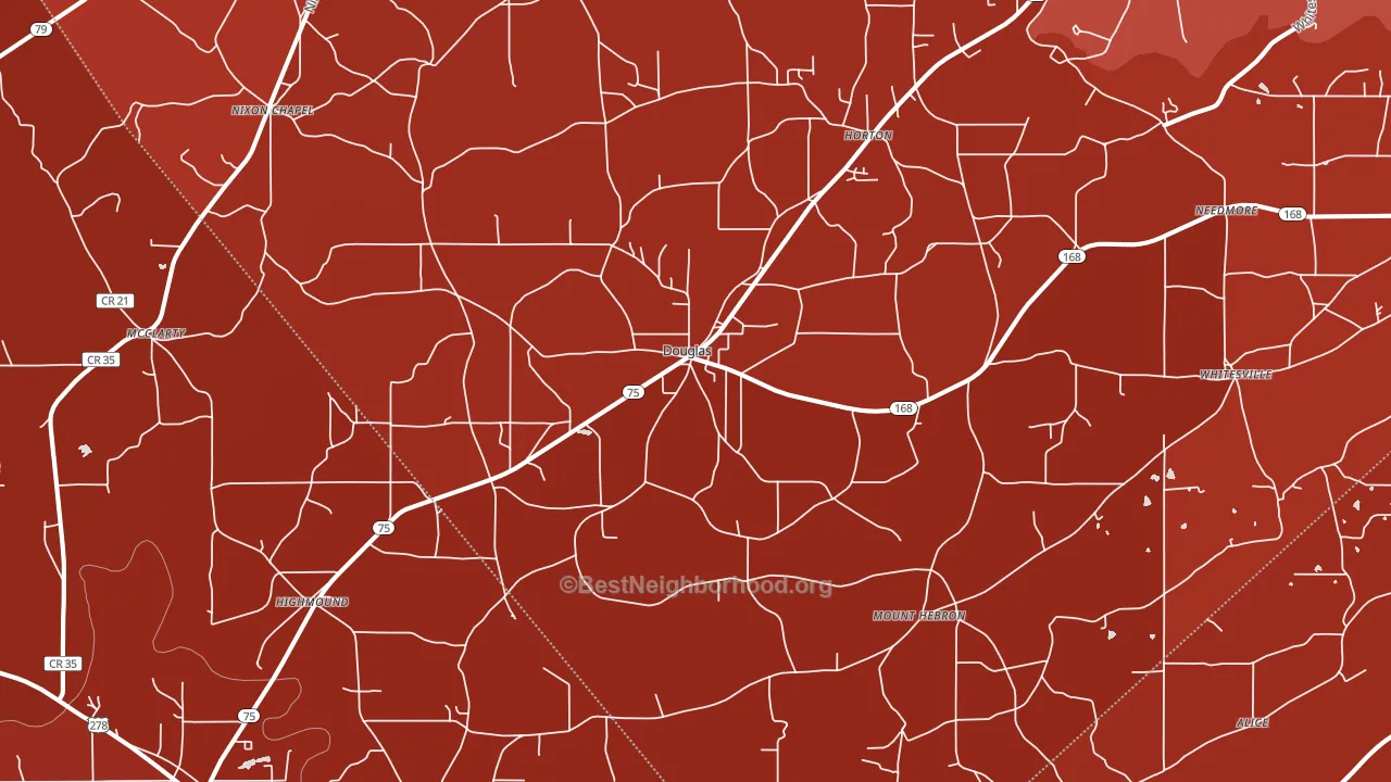Douglas, AL block-group political-lean map