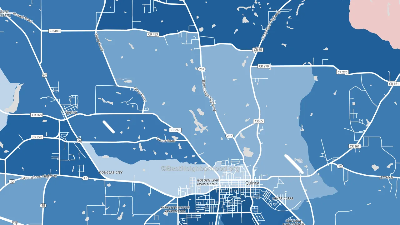 Douglas City, FL block-group political-lean map