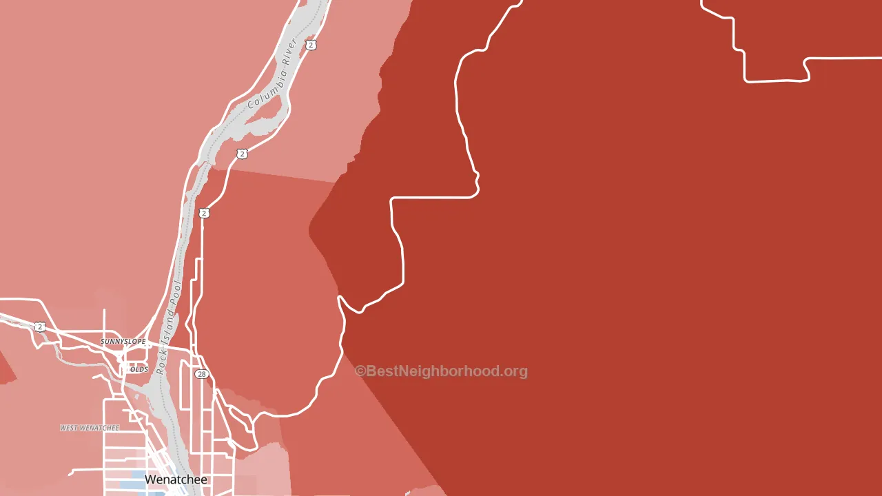 Douglas County, WA block-group political-lean map