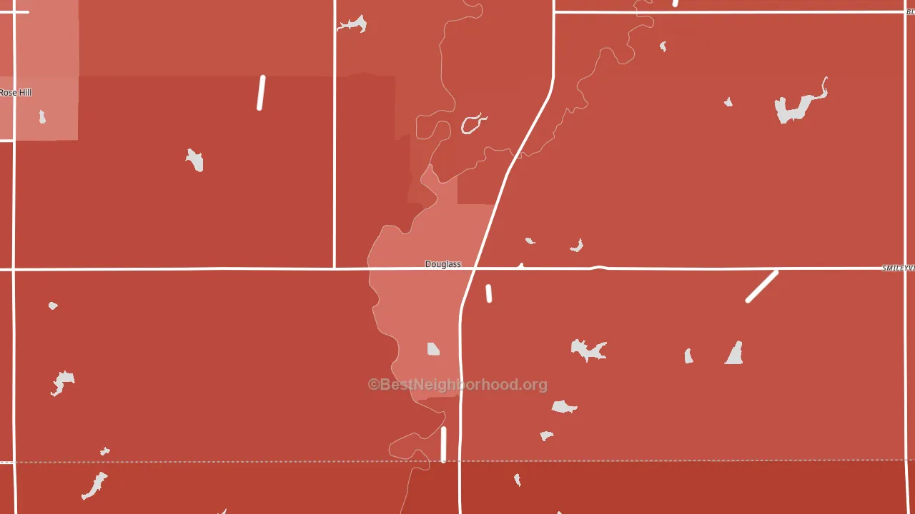 Douglass, KS block-group political-lean map