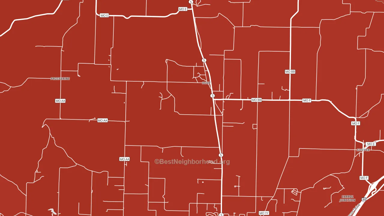 Dove, MO block-group political-lean map