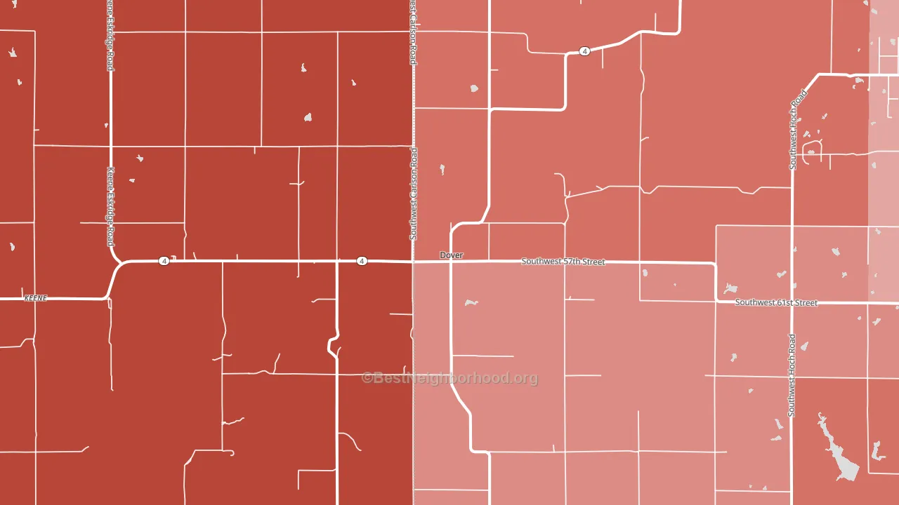 Dover, KS block-group political-lean map