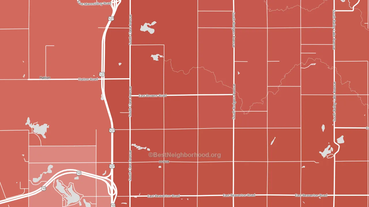 Dover, MI block-group political-lean map