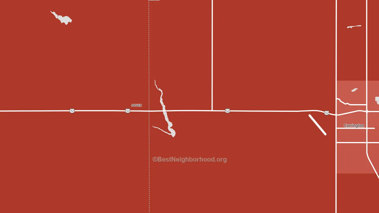 Dover, ND block-group political-lean map
