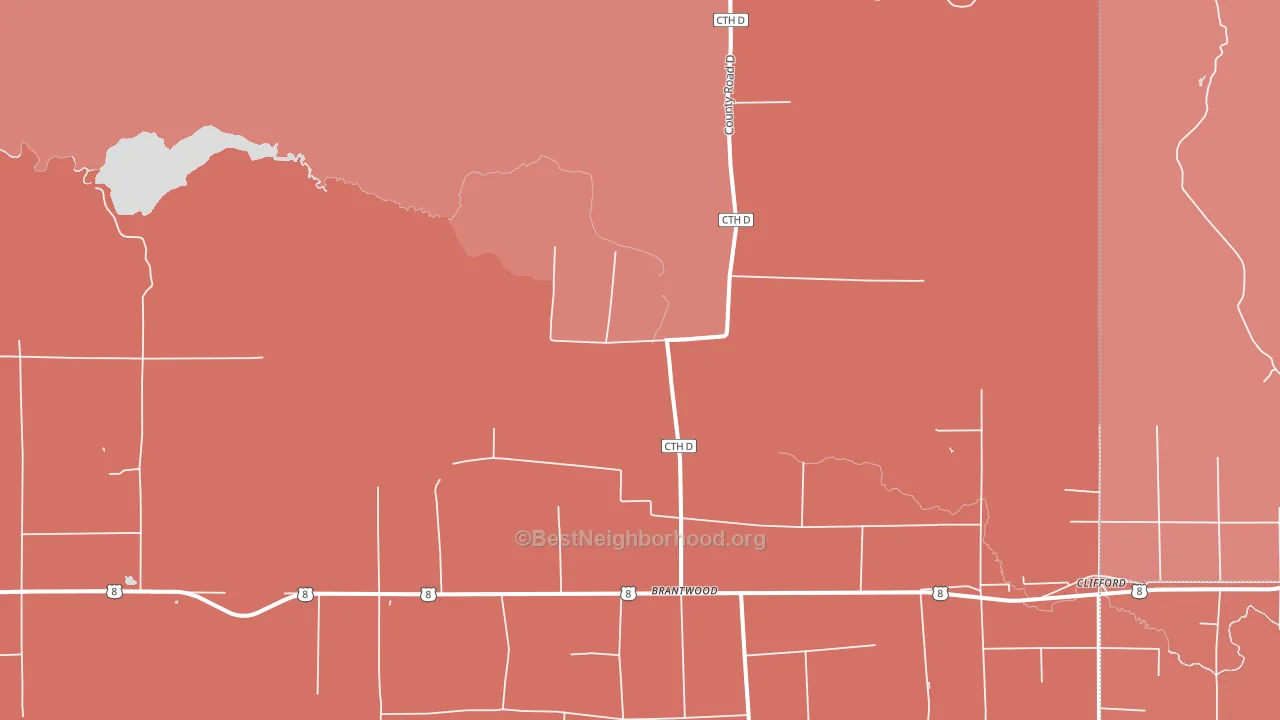 Dover, WI block-group political-lean map
