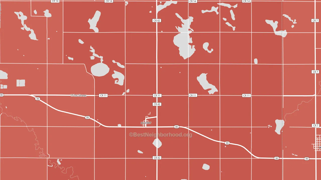 Dovray, MN block-group political-lean map