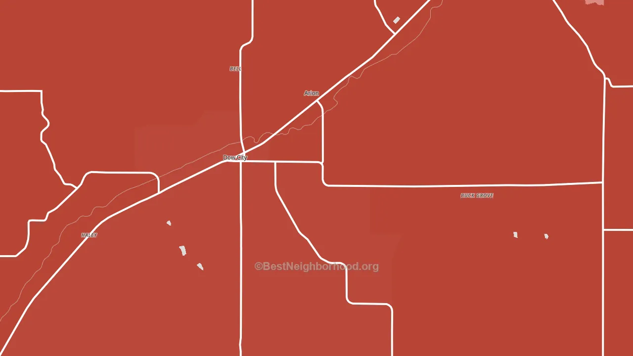 Dow City, IA block-group political-lean map