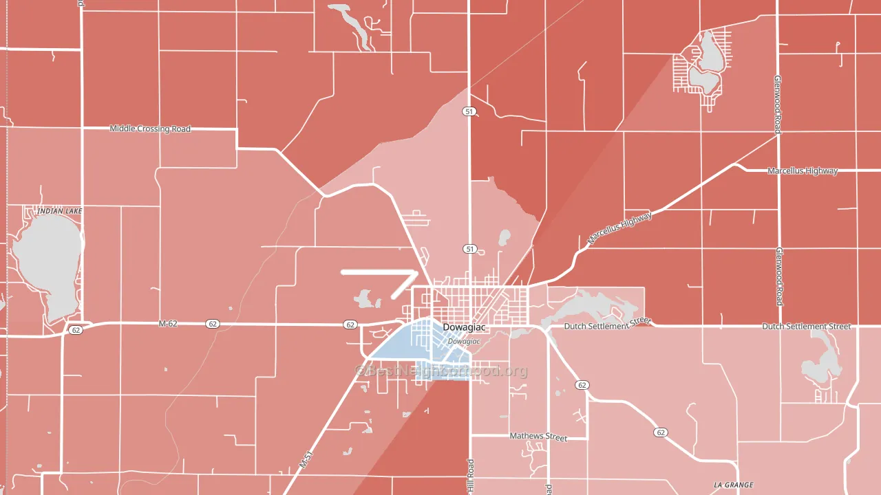 Dowagiac, MI block-group political-lean map