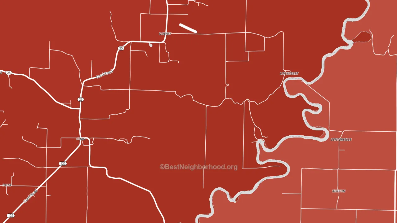 Dowdy, AR block-group political-lean map