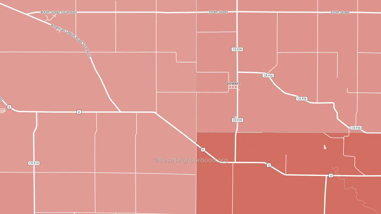 Downey, IA block-group political-lean map