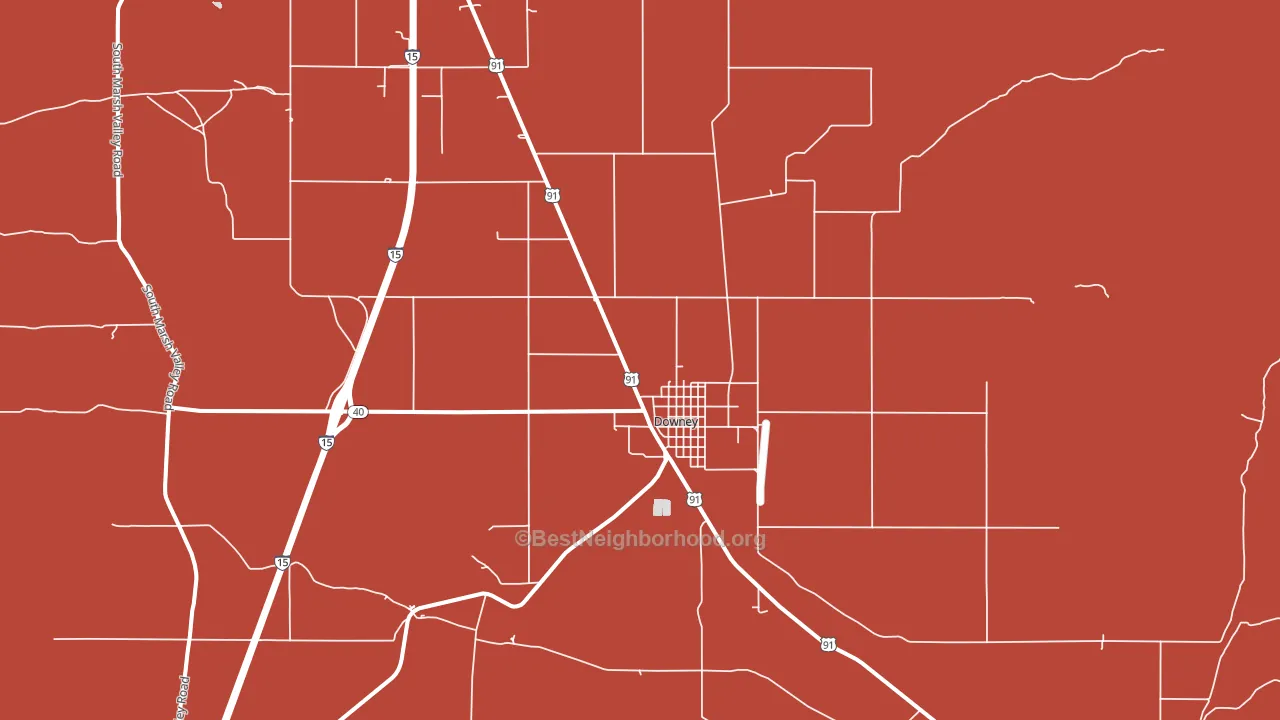 Downey, ID block-group political-lean map